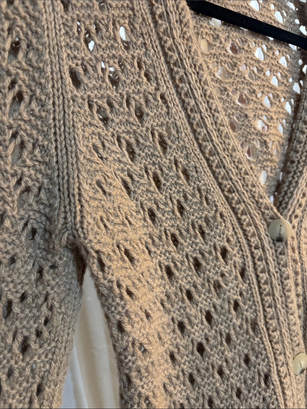 VINCE Crochet Wool Cashmere Blend Cardigan - Picture 8 of 9